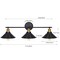 3-Light Industrial Black Wall Sconce Rustic Bathroom Vanity Light for Mirrors, Farmhouse, or Office